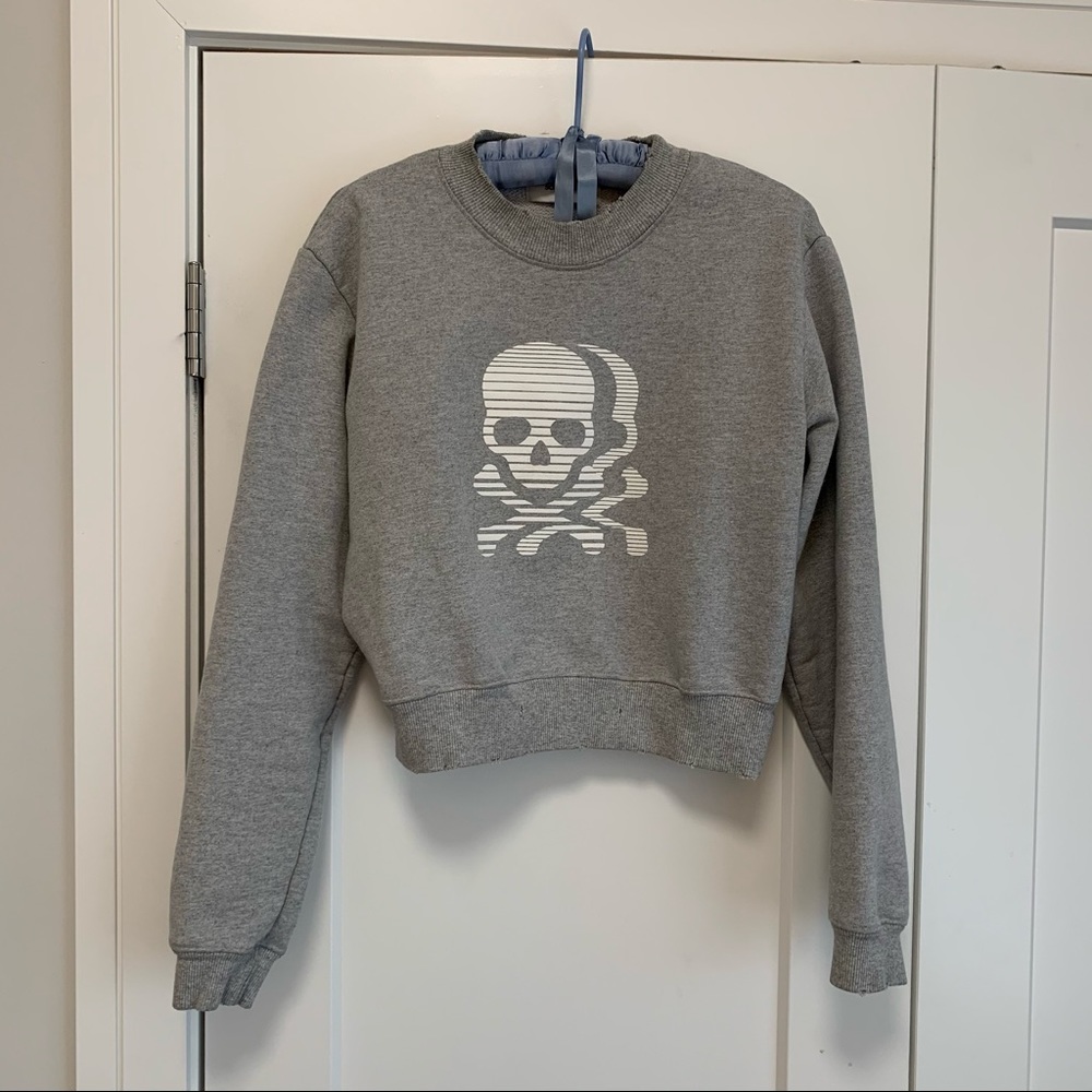 SoulCycle cropped distressed sweatshirt - gray